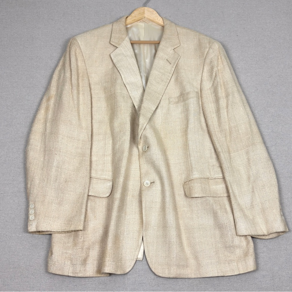 True Vintage 60s Laughton Hunter 100% Pure Silk Cream Old Money Blazer